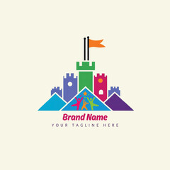 Naklejka premium Kids Playground Logo, kids park, childcare