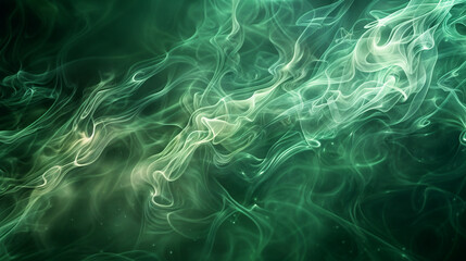 Fototapeta premium a swirl of ink paint wallpaper, pastel green smoke on dark background, abstract water shape pattern, modern 3D backdrop
