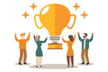Business team success and business concept vector illustration
