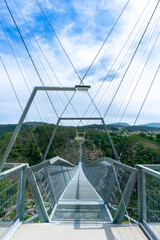 516 Arouca Suspension Bridge in Portugal with Forest and Mountains Visible from the Sky in Aveiro