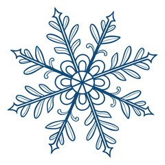 Snowflake icon isolated on a white background. Vector illustration.