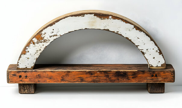 Rustic wooden arc shelf studio backdrop