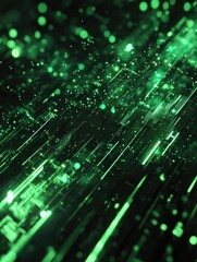 Obraz premium Glowing green circuit design, digital interface concept.