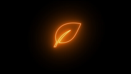 Glowing neon line leaf icon. neon Leaves icon. Leaves of trees and plants. Elements design for nature illustration.