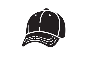 Cap icon silhouette on white background.