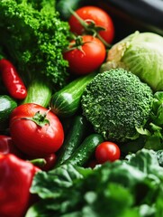 Colorful variety of nutritious vegetables