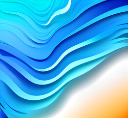 Fototapeta premium Waves on water. Nature background. Fashionable liquid design. Illustration for banners, flyers and presentations. generative ai