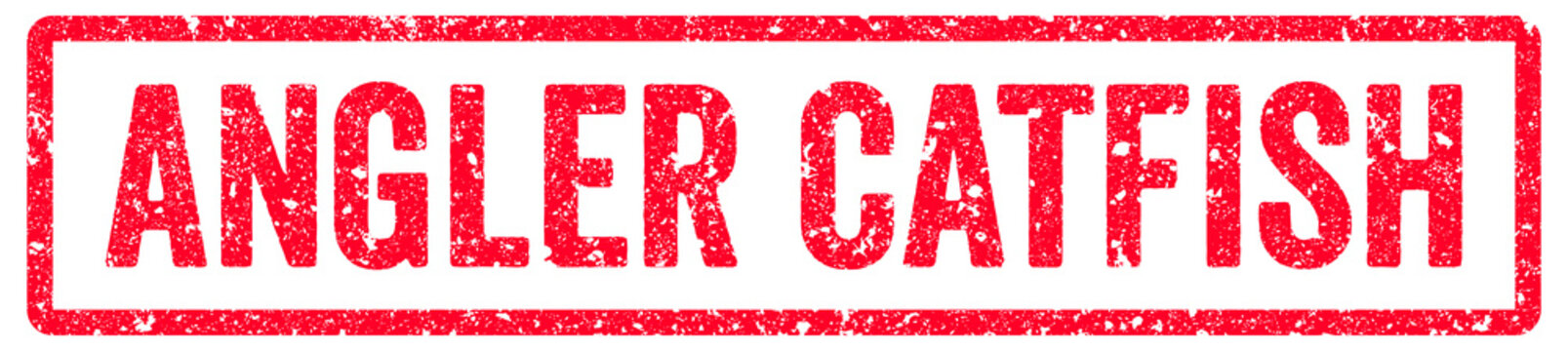 Angler Catfish Stamp Transparent Seal, Red Grunge Angler Catfish Word Rubber Stamp Seal