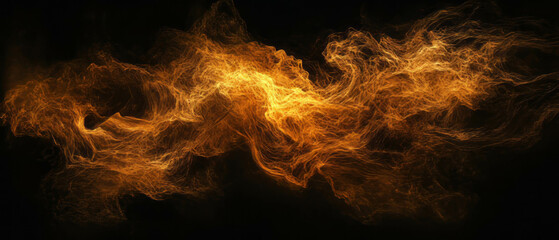 Fototapeta premium Intense fire flames overlay texture creating an infernal atmosphere on a black background