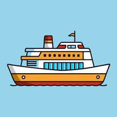 vector illustration of a ferry