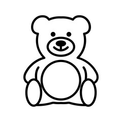 Teddy bear icon color editable on white background
