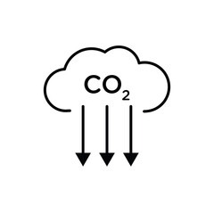 CO2 reduction icon Flat fill set collection