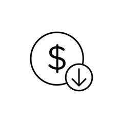 Cost reduction icon Flat fill set collection