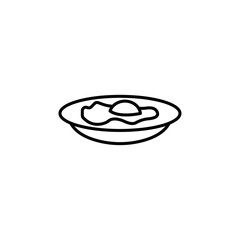 Egg on plate icon Flat fill set collection