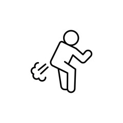 Farting icon Flat fill set collection