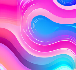 Obraz premium Graphic design art of abstract illusion of spiral with geometric shapes of pink and violet neon lines again purple background generative eye
