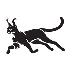 Bold Serval silhouette for innovative design applications - Serval illustration - minimallest Serval vector
