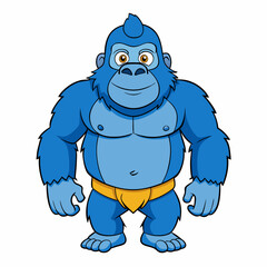 gorilla cartoon vector © UtsoMondal