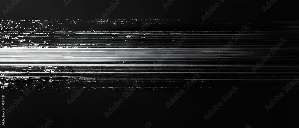 Poster glitch effect overlay texture creating distorted horizontal lines in digital art