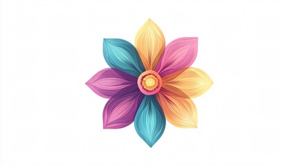 Naklejka premium Creative Cartoon Flower Design Vector for Wide Angle Isolation