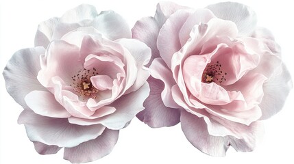 Soft Pink Roses on White Background for Floral Design Concepts