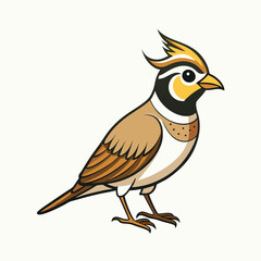 vector illustration of a horned lark bird