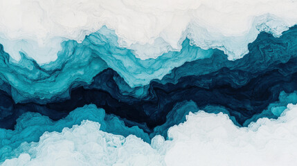 Fototapeta premium Majestic ice cave shimmering in shades of blue and white with intricate formations resembling frozen waves pure amazement in nature