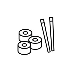 Maki sushi roll icon Flat fill set collection