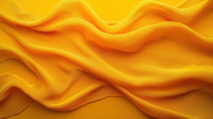 Obraz premium Flowing Yellow Fabric Texture with Soft Drapes and Waves