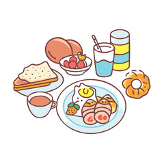 breakfast spread icon, breakfast spread vector illustration-simple illustration of breakfast spread, perfect for breakfast spread logos and themed design 
