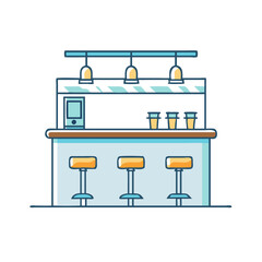 bar counter with stools icon, bar counter with stools vector illustration-simple illustration of bar counter with stools, perfect for bar counter with stools logos and themed design 