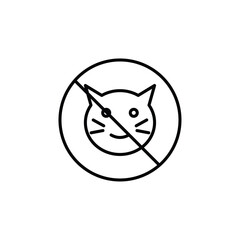 No cats allowed icon Flat fill set collection