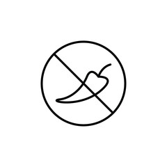 No spicy hot chilli icon Flat fill set collection
