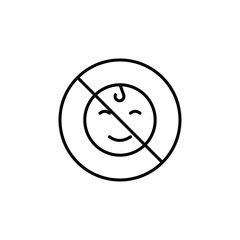 No kid allowed icon Flat fill set collection