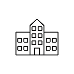 Office building icon Flat fill set collection
