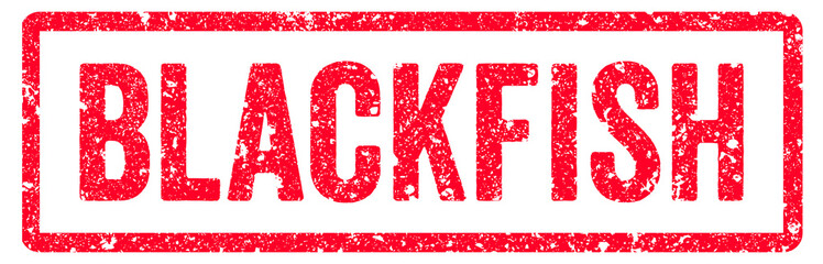 Blackfish Stamp Transparent Seal, Red Grunge Blackfish Word Rubber Stamp Seal