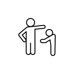 Parents scolding child icon Flat fill set collection