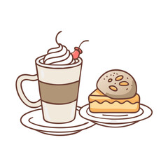 coffee and dessert icon, coffee and dessert vector illustration-simple illustration of coffee and dessert, perfect for coffee and dessert logos and themed design 
