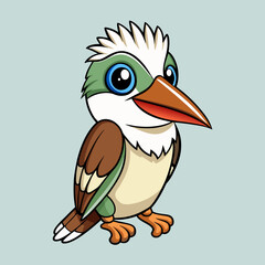 cartoon kookaburra bird vector illustration