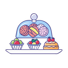 dessert tray icon, dessert tray vector illustration-simple illustration of dessert tray, perfect for dessert tray logos and themed design 