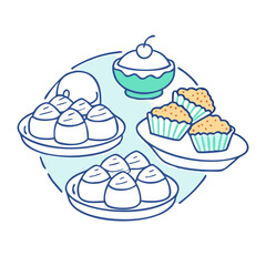 dessert tray icon, dessert tray vector illustration-simple illustration of dessert tray, perfect for dessert tray logos and themed design 