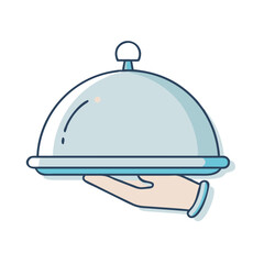 Fototapeta premium fine dining cloche covered dish icon