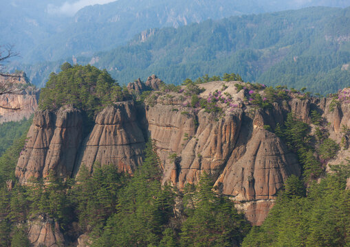 Rock formations landscape, North Hamgyong province, Chilbosan, North Korea