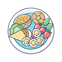 food platter icon, food platter vector illustration-simple illustration of food platter, perfect for food platter logos and themed design 