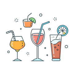 happy hour drinks icon, happy hour drinks vector illustration-simple illustration of happy hour drinks, perfect for happy hour drinks logos and themed design 