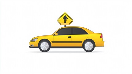 Obraz premium Car Inside Road Sign Icon Design for Automobile Transportation