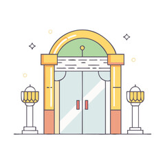 high end restaurant entrance  icon
