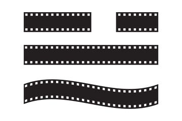 Obraz premium Curved film strip icon.Roll of retro film strip on isolated white background. Cinema icon set, Photographic film in retro style.