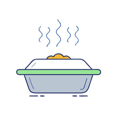 hot dish steam icon, hot dish steam vector illustration-simple illustration of hot dish steam, perfect for hot dish steam logos and themed design 