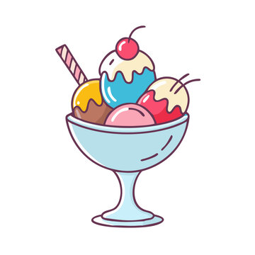recommend clip art: ice cream sundae icon, ice cream sundae vector illustration-simple illustration of ice cream sundae, perfect for ice cream sundae logos and themed design 